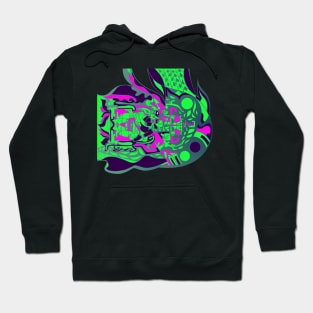 astronaut maya in ecopop magical totonac zentangle art in alien space Hoodie